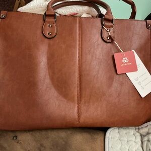 Lovebook Brown Laptop Bag for Women